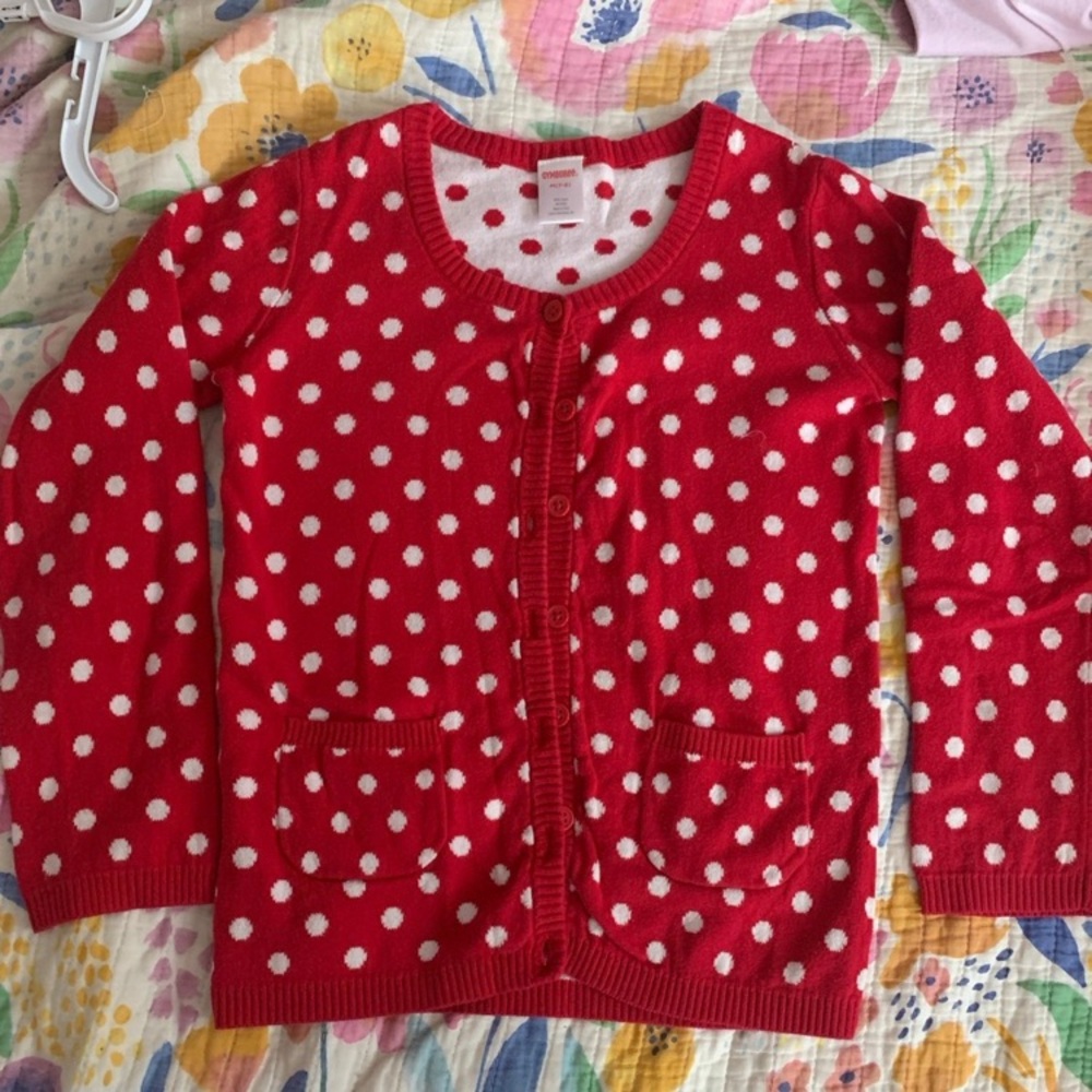 Gymboree Red and White Polka Dot Kids Cardigan